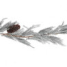 Festone innevato bianco con pigne 183 cm - Decorazione natalizia