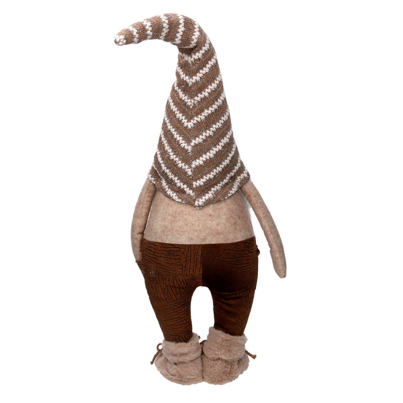 Gnomo tessuto beige 25x20x72 cm - Decorazione natalizia casa