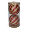 Sfera plastica rosso e oro Ø20 cm (2 pz) - Decorazione natalizia