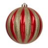 Sfera plastica rosso e oro Ø20 cm (2 pz) - Decorazione natalizia