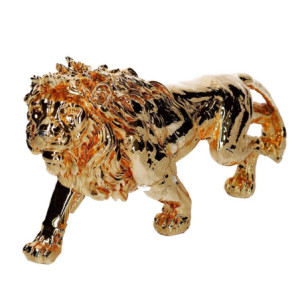 Statua leone oro resina 18x38 cm - Decorazione casa di design