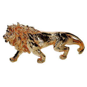 Zoom Statua resina leone oro cm 18h38