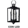 Lanterna LED metallo stella nero 27,5x27,5h42-48 cm elegante