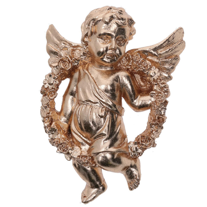 Angelo resina a muro oro cm 21x15x6 decorazione elegante casa