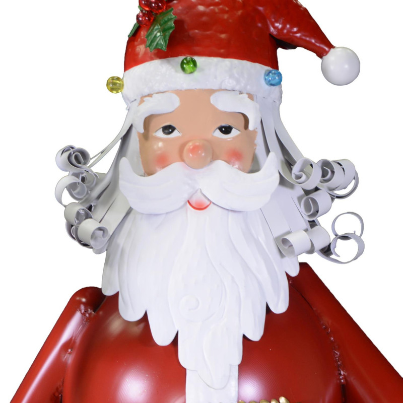Babbo Natale metallo LED rosso cm 40x30h135 decorazione casa