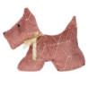 Fermaporta tessuto cane rosa cm 35x5h26 decorazione natalizia