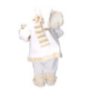 Babbo Natale tessuto bianco e oro H80 cm decorazione casa