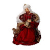Presepe tessuto bordeaux con Re Magi H81 cm decorazione casa