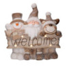 Babbo Natale resina con LED beige 42x18x40 cm - Decorazione luminosa