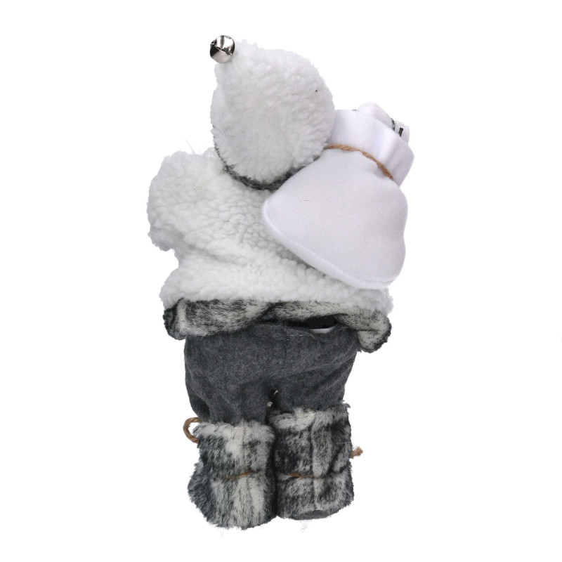 Babbo natale tessuto con musica e movimento bianco cm 19x9h30