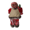 Babbo Natale tessuto con musica movimento rosso 15x9h30 cm