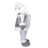 Babbo Natale tessuto bianco grigio 37x15h67 cm decorazione elegante