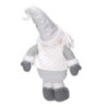 Babbo Natale tessuto bianco grigio 25x9h38 cm decorazione elegante