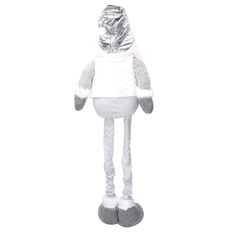 Babbo Natale tessuto bianco gambe telescopiche grigio 29x11h58-96