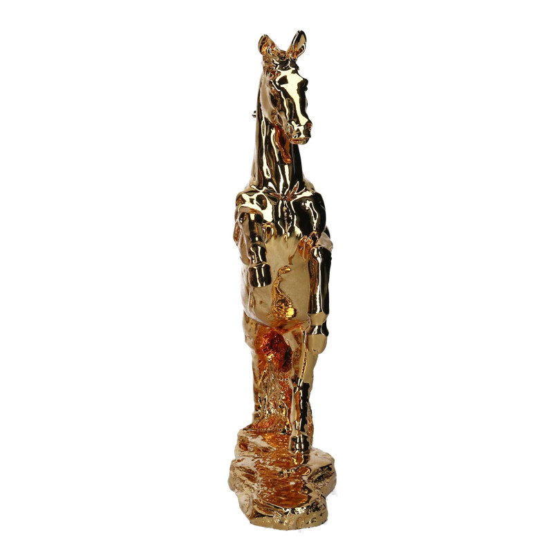 Cavallo resina oro 26x9x35 cm - Decorazione elegante e natalizia
