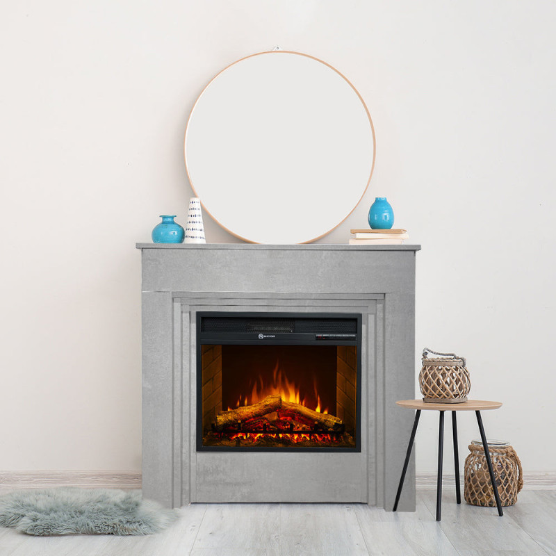Camino elettrico Bellini effetto cemento: stile moderno e calore