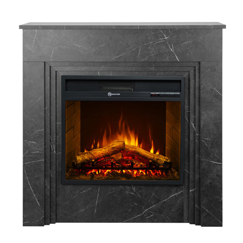 Camino elettrico Bellini effetto marmo nero: stile e calore moderno
