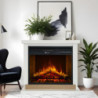 Camino elettrico Stoccolma in legno bianco 75x28x70h compatto