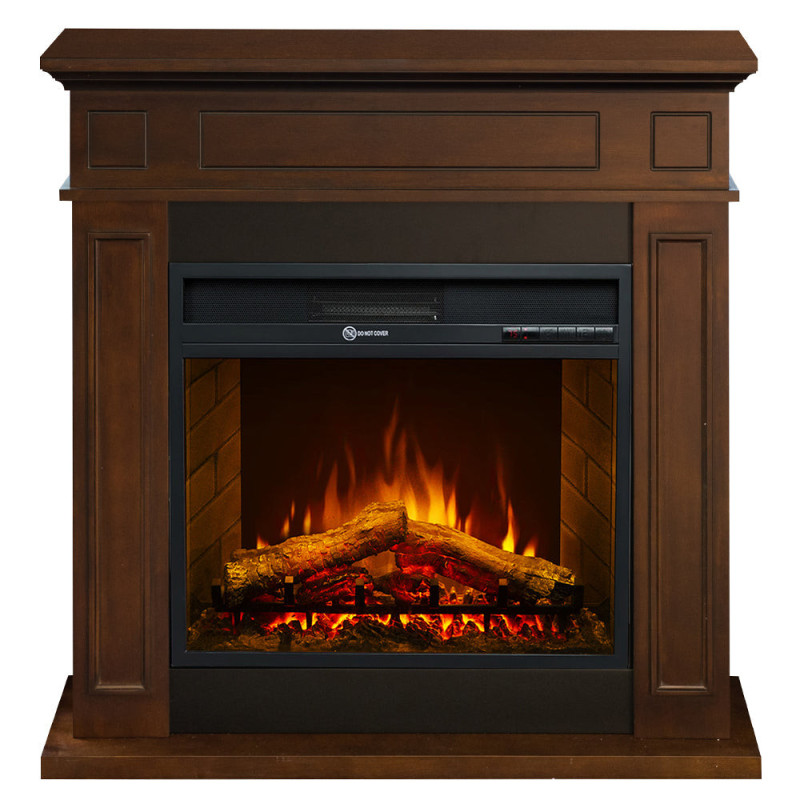 Camino elettrico Jefferson in legno noce 89,5x28x90,5h elegante