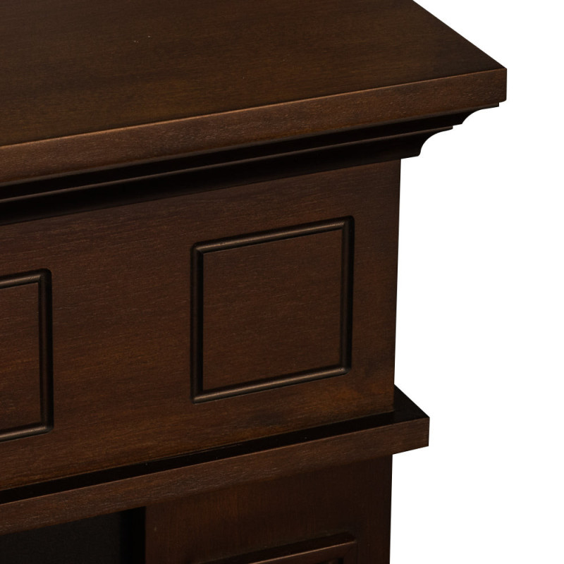 Camino elettrico Jefferson in legno noce 89,5x28x90,5h elegante
