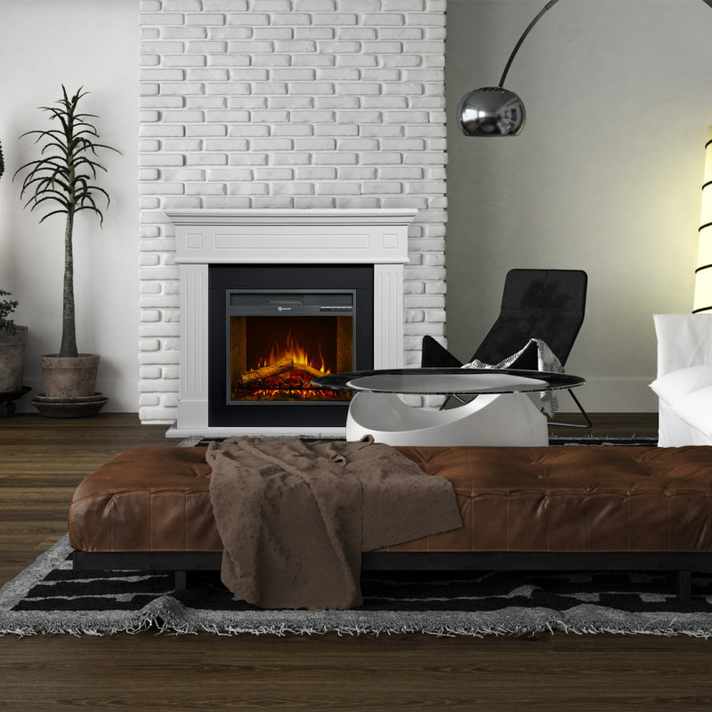 Camino elettrico Cambridge bianco: eleganza e calore in casa