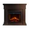 Camino elettrico da terra Cambridge in legno noce 110x36x100h