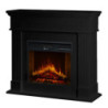 Camino elettrico Cambridge in legno nero 110x36x100h moderno