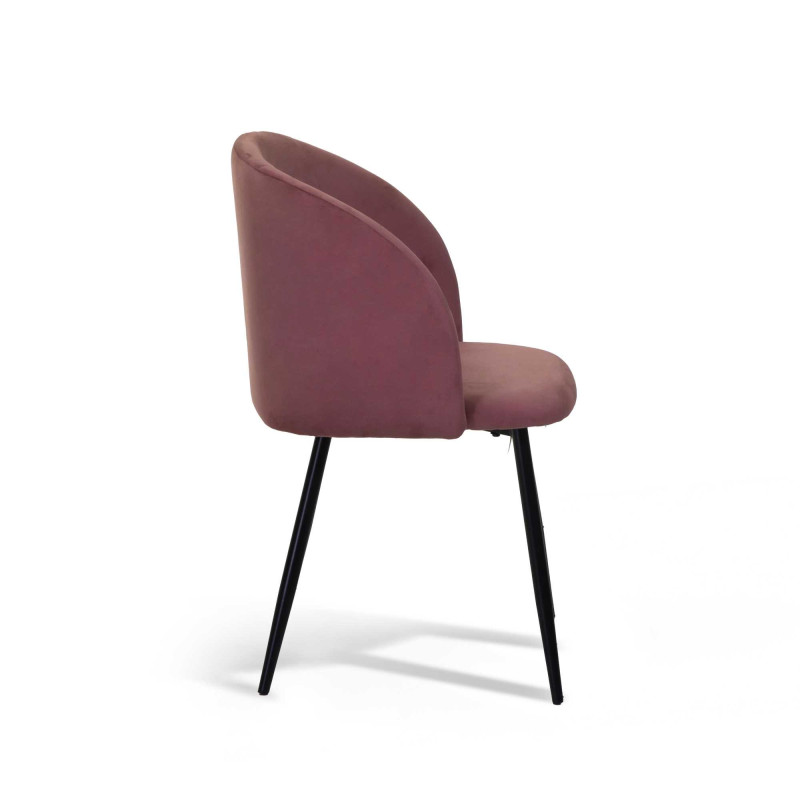 Poltrona velluto Ruby rosa antico 56,5x54x46 cm elegante