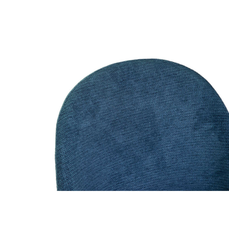 Sedia tessuto blu ottanio struttura nera moderna imbottita