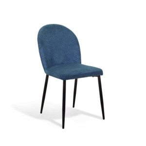 Zoom Sedia tessuto blu ottanio struttura nero cm 44,5x57,5h47/82,5