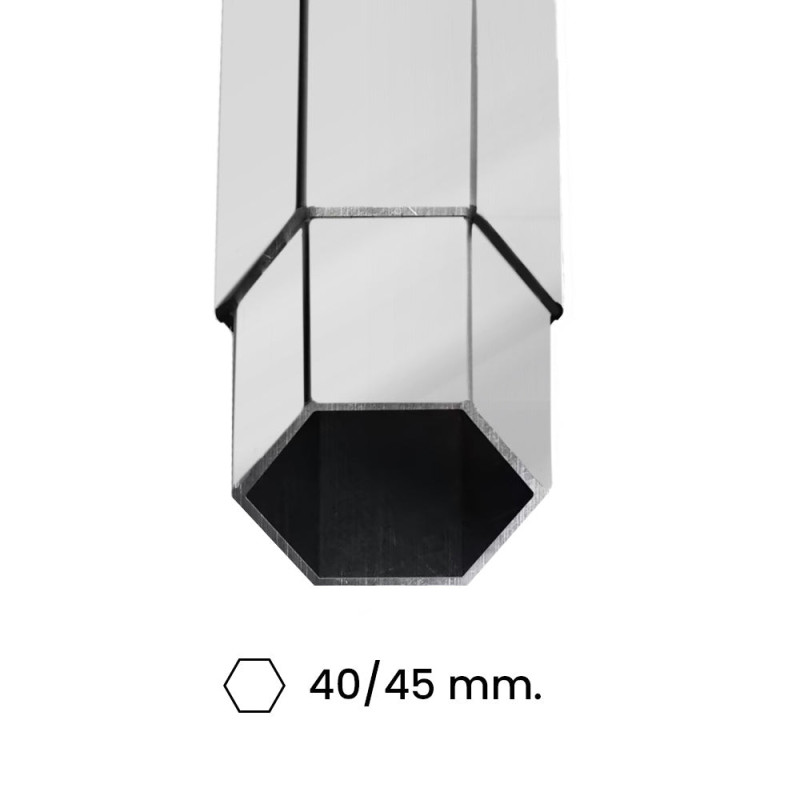 Gazebo richiudibile alluminio Market Pro 3x3 bianco esagonale