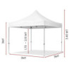Gazebo richiudibile alluminio Market Pro 3x3 bianco esagonale