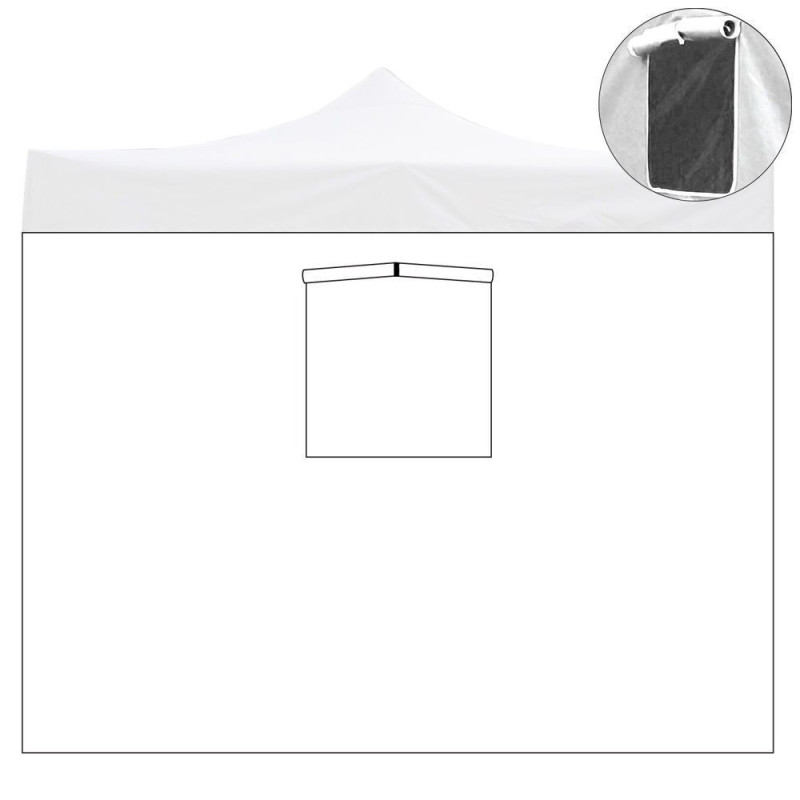 Telo laterale 3x2 mt bianco con finestra ricambio gazebo Market Pro
