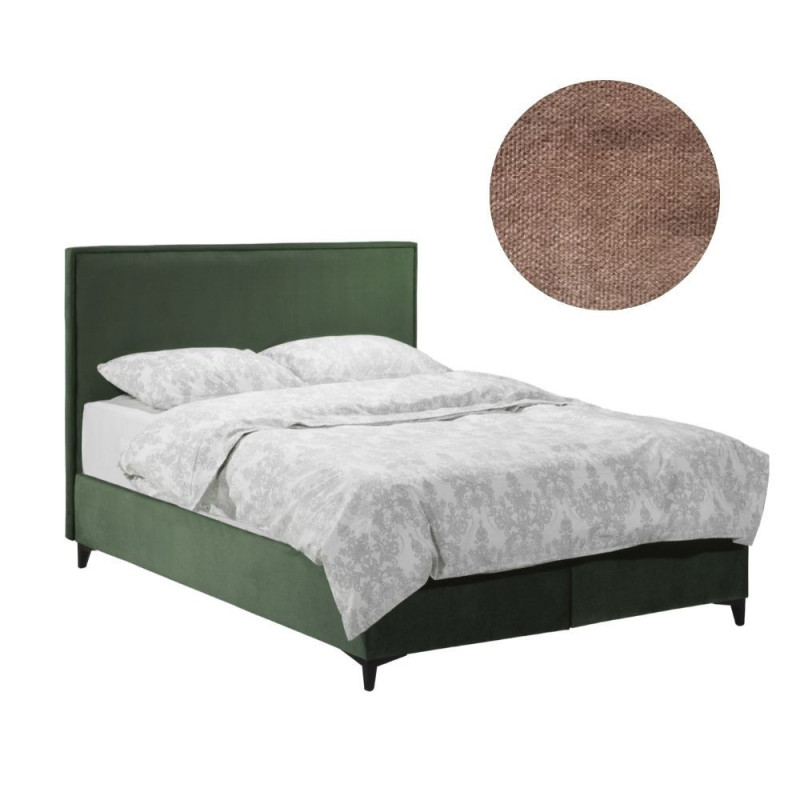 Letto matrimoniale contenitore Frame velluto tortora elegante