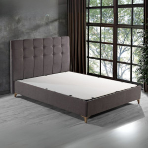 Letto matrimoniale contenitore Clup Monaco tessuto grigio scuro