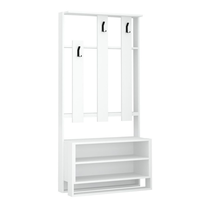 Mobile ingresso Chester bianco 90x36x180 moderno e capiente