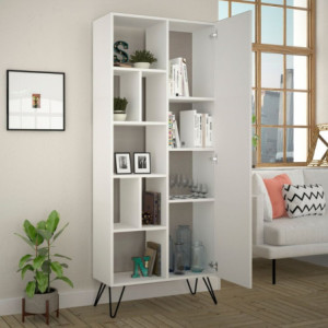 Zoom Libreria con anta Jedda colore bianco 80,6x191
