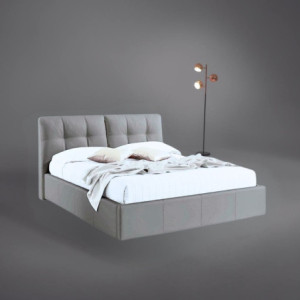 Letto matrimoniale con contenitore Melia grigio moderno e pratico