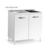 Cucinino 80 cm bianco larice con lavello e piano cottura gas