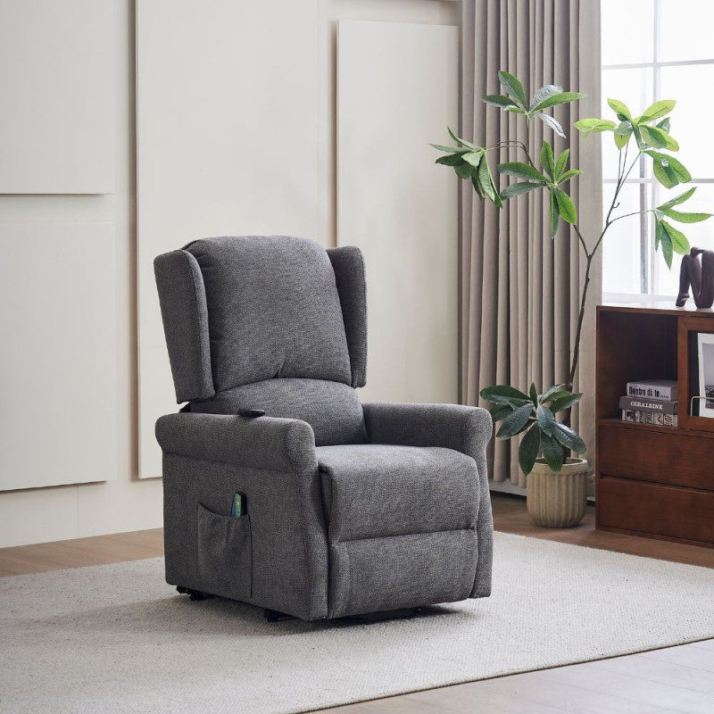Poltrona alzapersona Tasmania recliner elettrico massaggio grigio