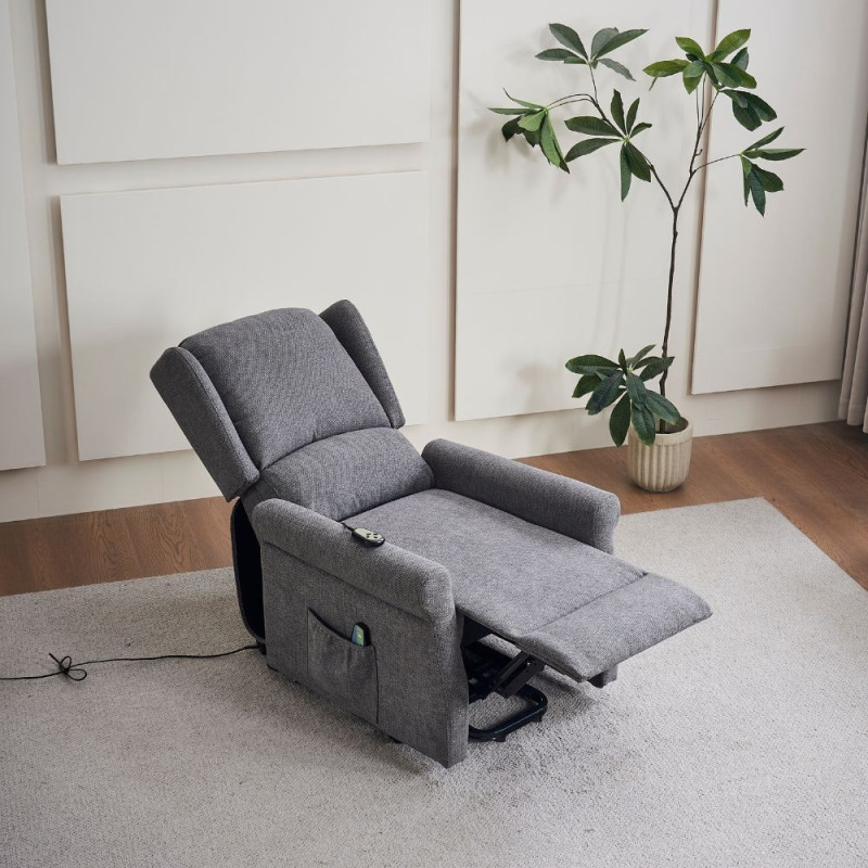 Poltrona alzapersona Tasmania recliner elettrico massaggio grigio