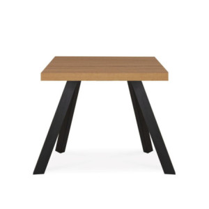 Zoom Tavolo fisso Marburg 80x80 con piano teak e struttura in acciaio antracite