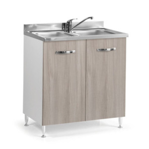 Sottolavello 80x50x85h cm olmo bianco lavello incluso