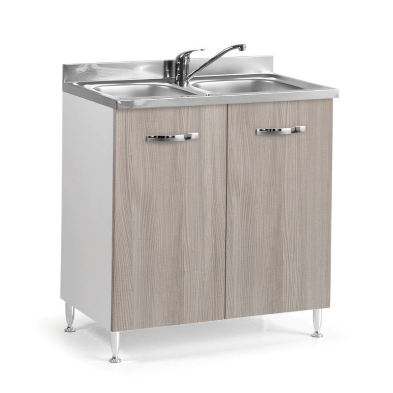 Sottolavello 80x50x85h cm olmo bianco lavello incluso