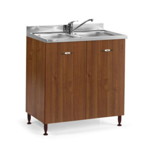 Sottolavello 80x50x85h cm noce antico con lavello incluso