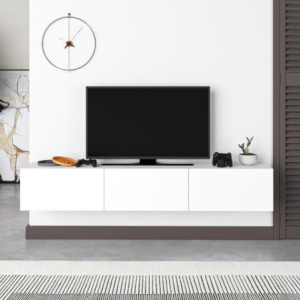 Zoom Mobile porta tv sospeso Francy 180 cm. con anta a ribalta in colore bianco