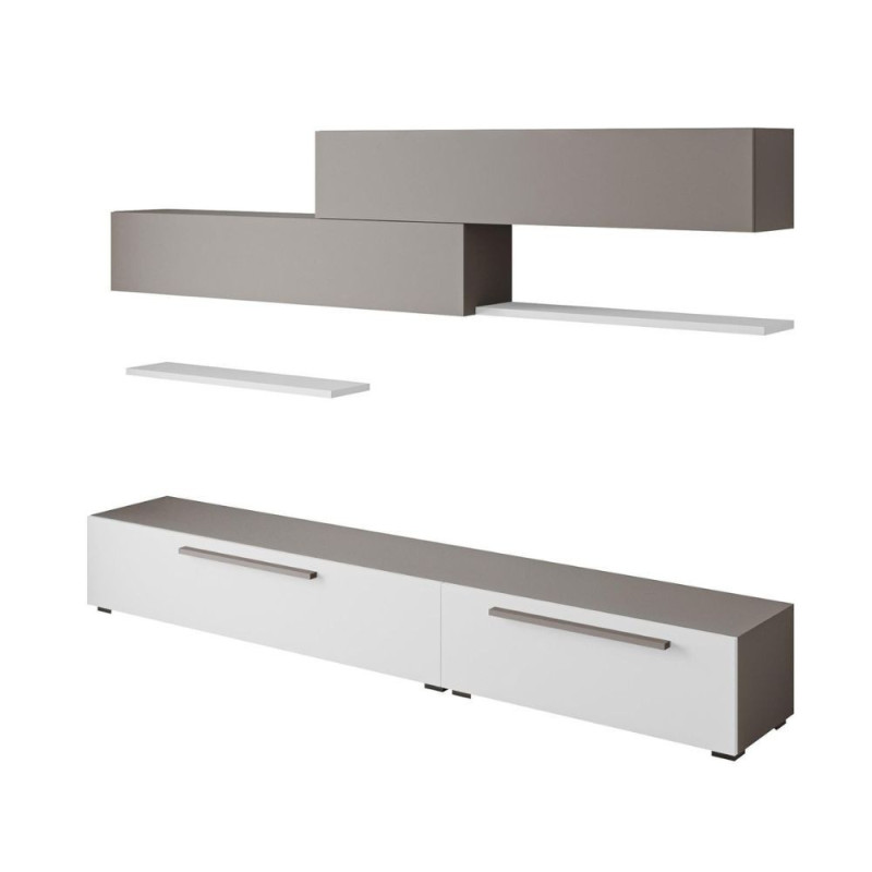 Parete attrezzata Kombat 260 bianco e light mocha moderna