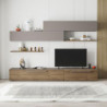 Parete attrezzata Kombat 260 hitit noce e light mocha moderna