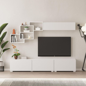 Zoom Parete attrezzata Free con nicchie a giorno colore bianco