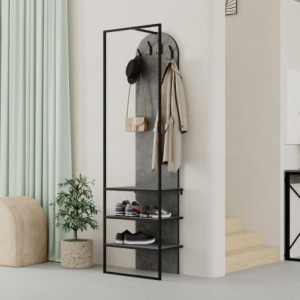 Zoom Mobile ingresso Archy con 4 ganci appendi abiti e scarpiera in colore retro grey